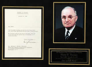 President Harry S Truman Signed 1958 Letter