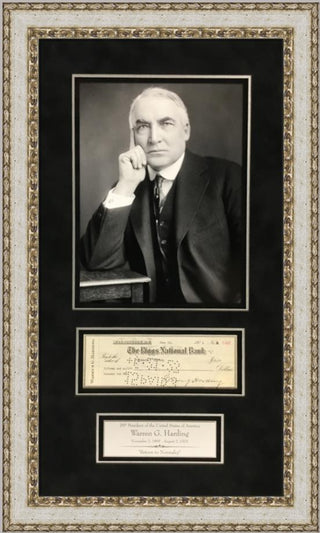 President Warren G Harding Signed 1923 Bank Check