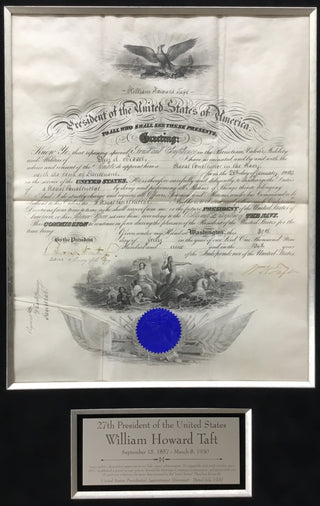 President William H Taft Signed Appointment Document