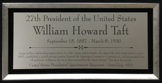 President William H Taft Signed Appointment Document