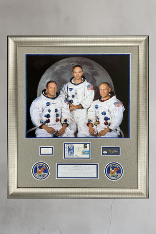 Apollo 11 Signed Crew Display Armstrong Collins Aldrin