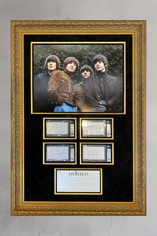 The Beatles Group Signed Slabbed Signature Cards