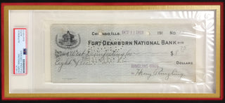 Henry Ringling signed check