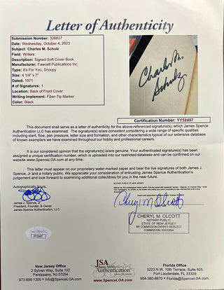 Charles Schulz signed cut