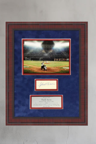 Hank Aaron signed cut