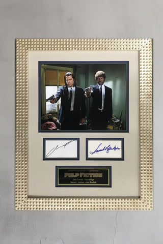 John Travolta/Samuel L. Jackson-Pulp Fiction signed cut signatures