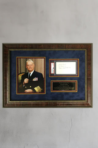 Arleigh Burke-WWII Admiral signed cut