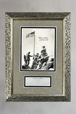 Charles W. Lindberg-Iwo Jima Flag Raiser signed photo