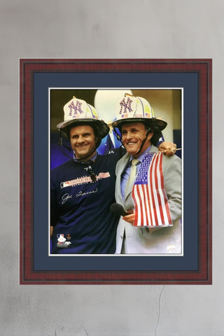 Joe Torre w/Rudy Guiliani signed 16x20 photo