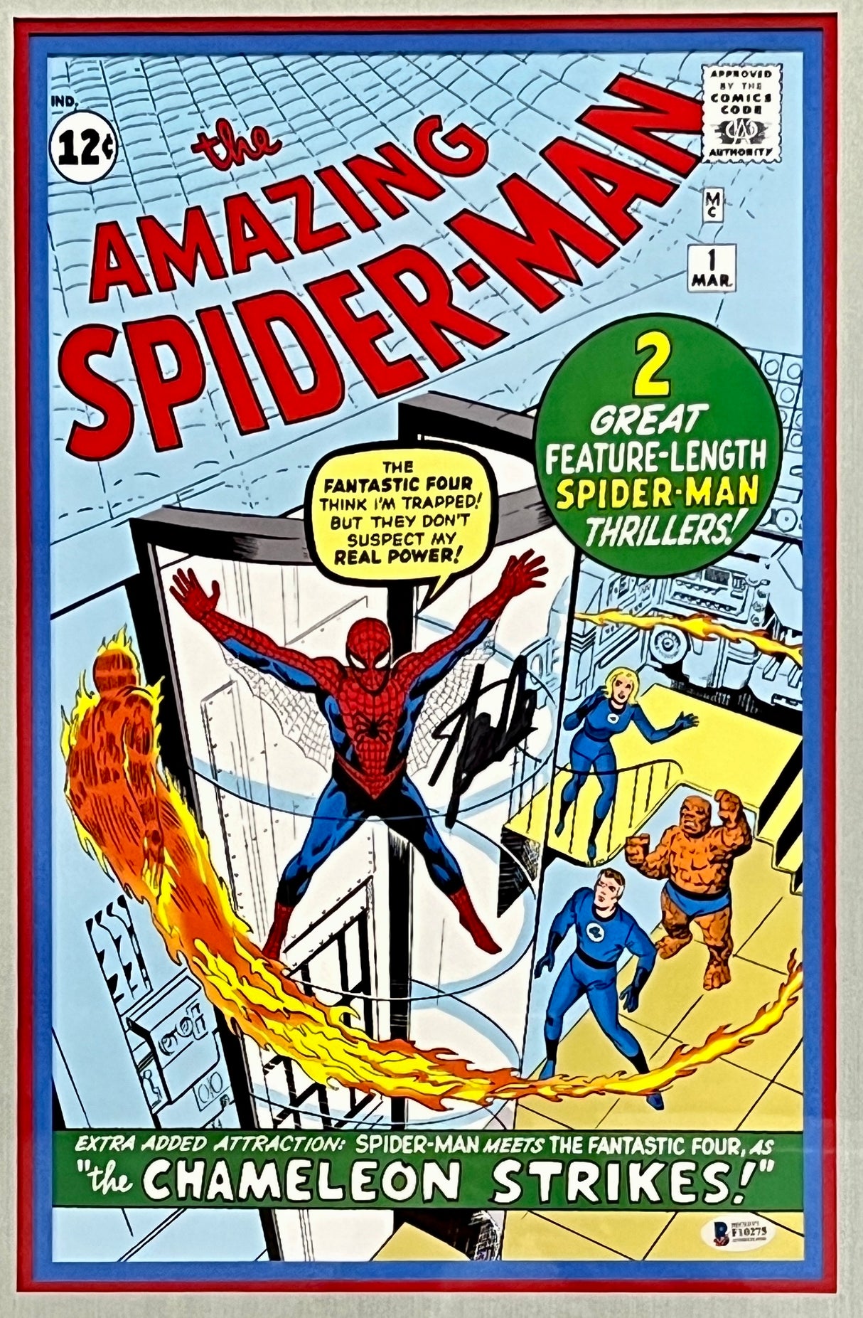 Stan Lee-Spiderman #1 signed photo
