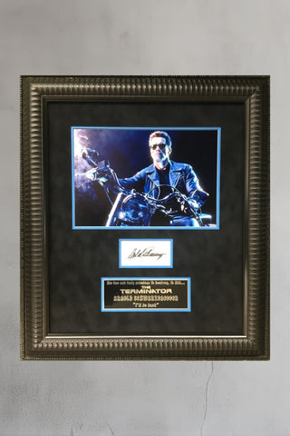 Arnold Schwarzenegger Terminator Signed Cut Motorcycle