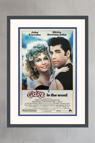 John Travolta Grease Autographed Mini Movie Poster