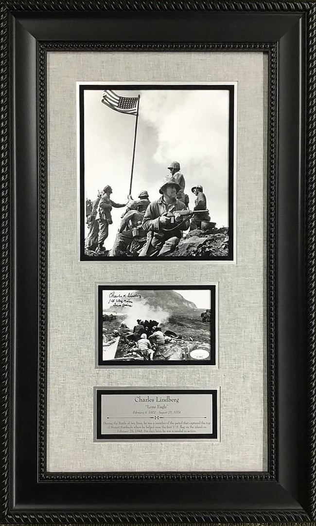 Charles Lindberg Flag Raising Iwo Jima Signed Photo