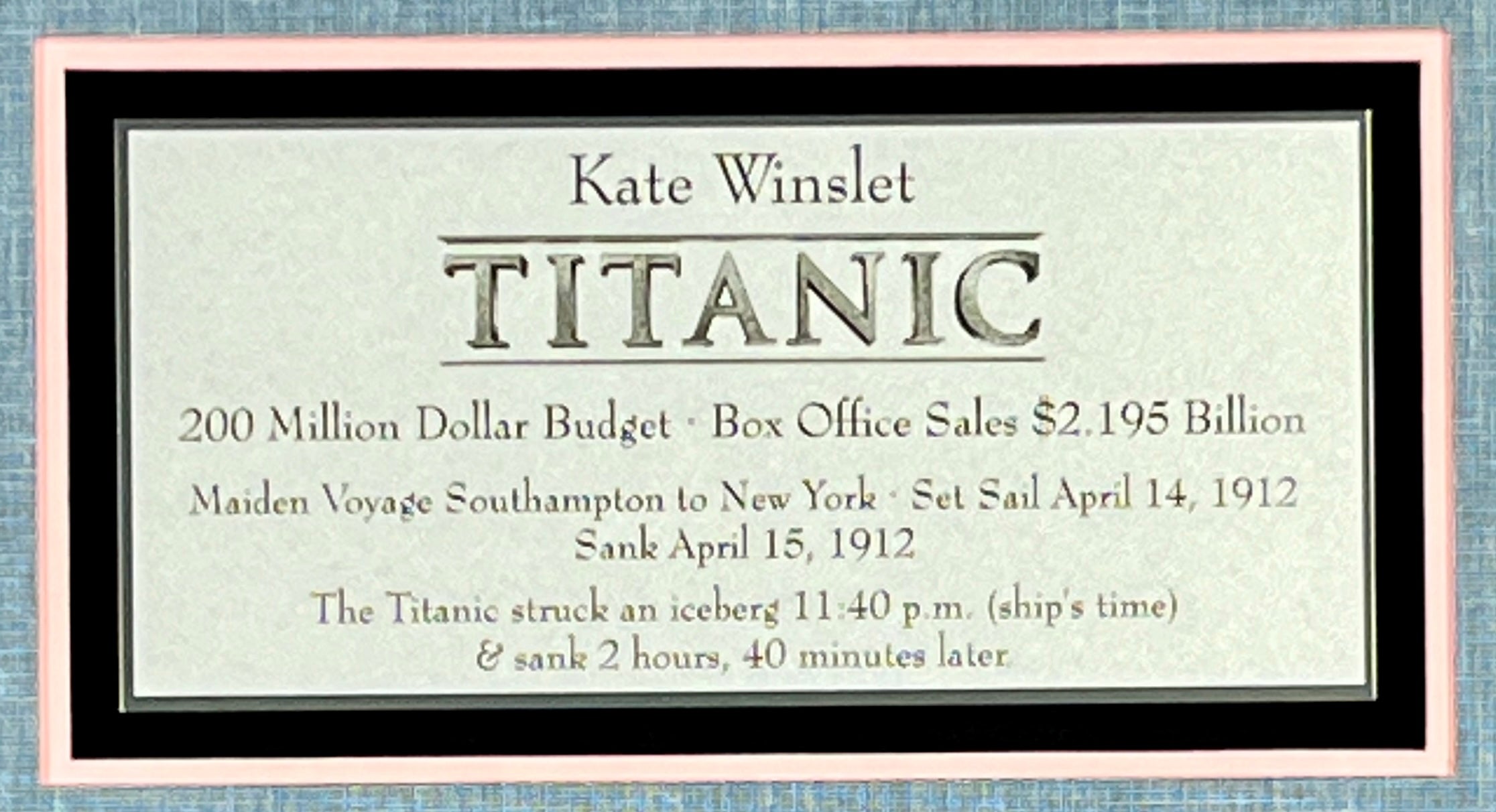 Kate Winslet-Titanic signed 8x10 photo – The Million Dollar Gallery