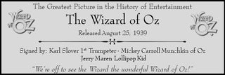 Wizard of OZ Signed by 3 Munchkins  Yellow Brick Road