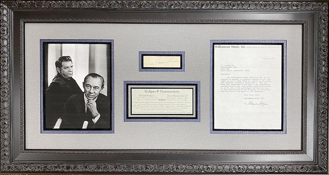 Rodgers & Hammerstein Signed Letter & Cut