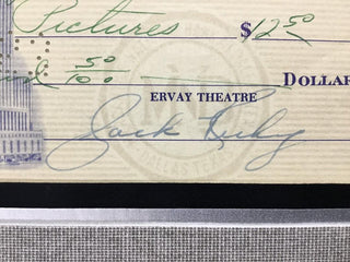 Jack Ruby Signed Check Display Shooting Lee Harvey Oswald