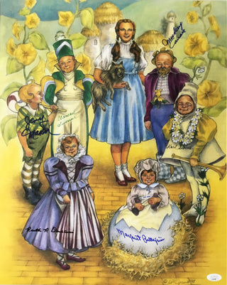 Wizard of OZ 6 Munchkins Signed Print