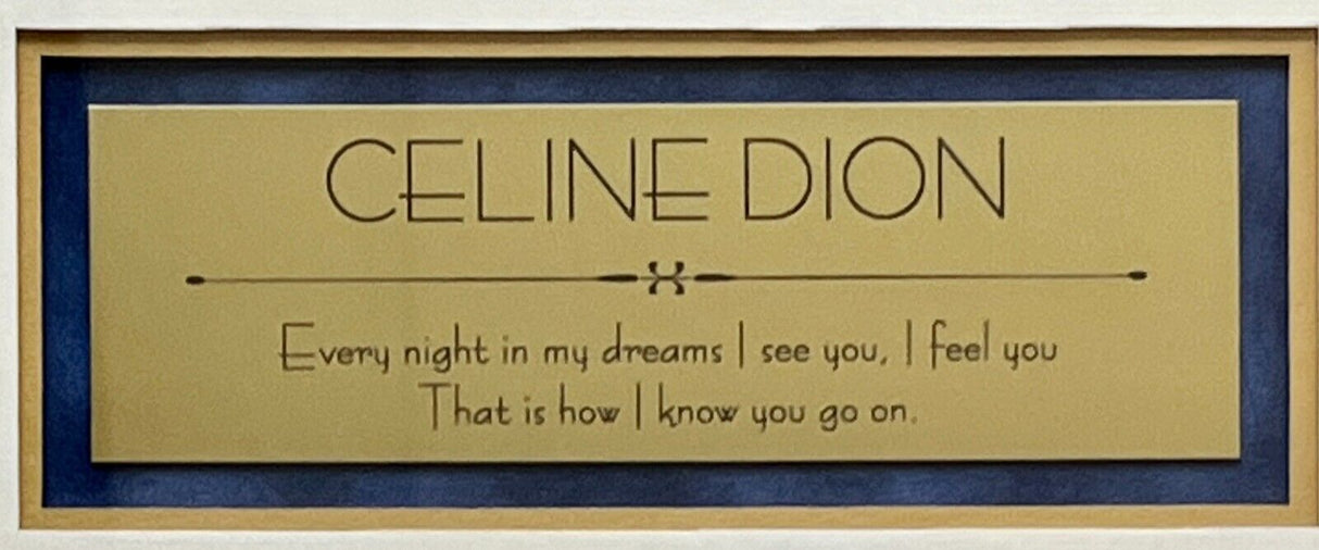 Celine Dion signed photo