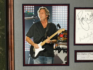 Eric Clapton and Roger Waters Signed Cricket Card