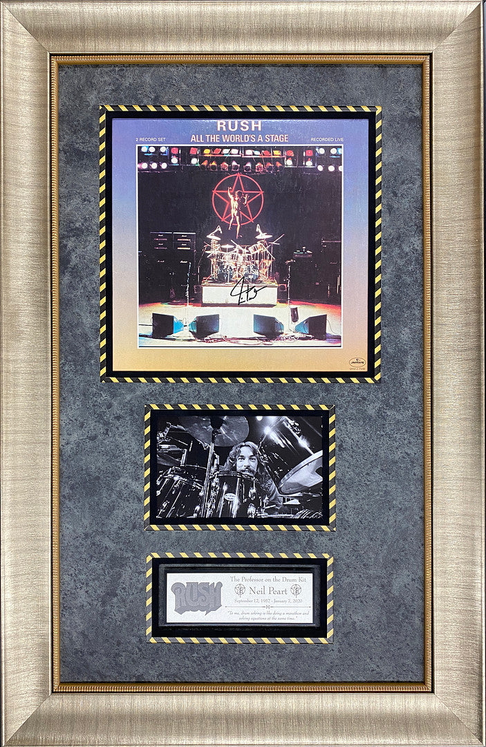 Neil Peart Drummer Signed RUSH Record All The Worlds a Stage
