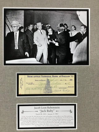 Jack Ruby Signed Check Display Shooting Lee Harvey Oswald