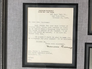 Theodore Roosevelt Jr. Signed Letter on Oyster Bay Letterhead