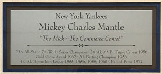 Mickey Mantle signed 16x20 photo