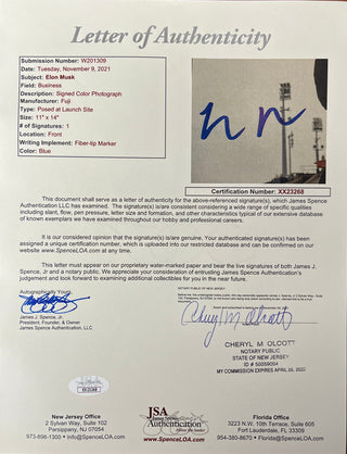 Elon Musk-Space X/Twitter signed photo