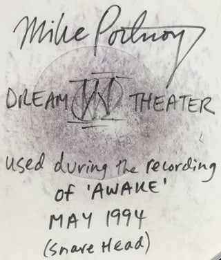 Mike Portnoy Signed Used Drum Head Dream Theater Awake Album